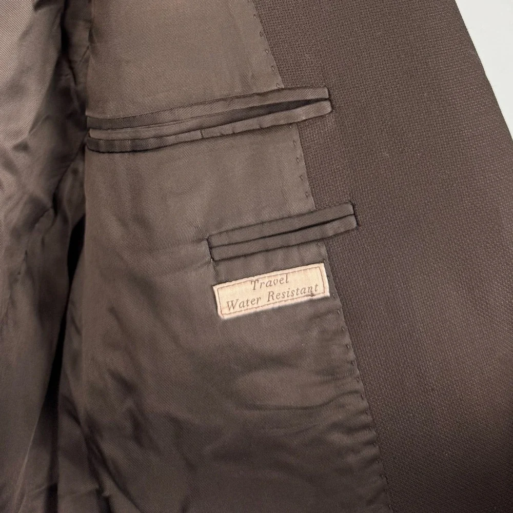 Canali Mens 34R Black Travel Water Resistant Wool Two Button Blazer Sport Coat